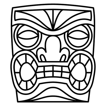 Vector Cartoon Tiki Idol Isolated On White Backgroundのイラスト素材