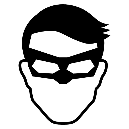 A Vector Hero Head Isolated On White Backgroundのイラスト素材