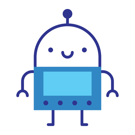 A Vector Cartoon Robot Isolated On White Backgroundのイラスト素材