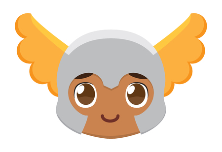 Cute kawaii kid superhero colorful isolatedのイラスト素材