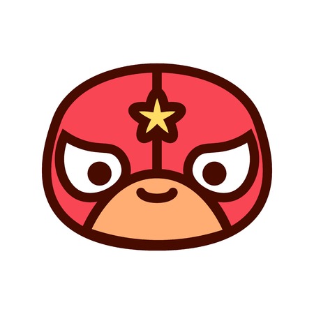 Vector Cartoon Cute Happy Wrestler Icon Isolatedのイラスト素材