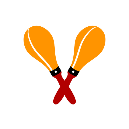 Vector Maracas Icon Isolated On White Backgroundのイラスト素材