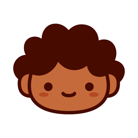 Vector Cartoon Cute Happy Boy Icon Isolatedのイラスト素材