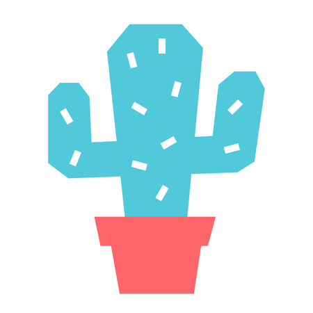 Vector Cartoon Cactus Icon Isolated On White Backgroundのイラスト素材