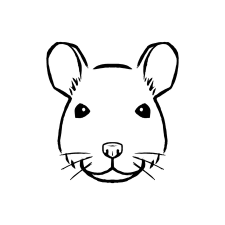 Vector Rat Illustration Isolated On White Backgroundのイラスト素材