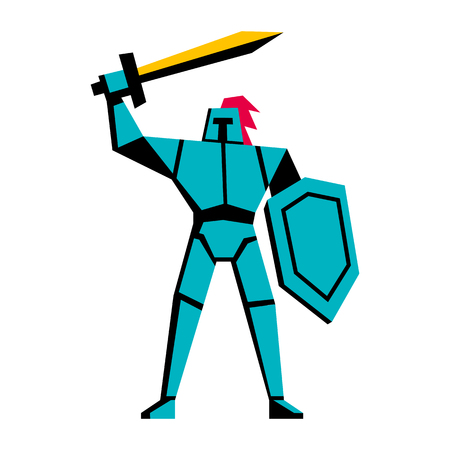 Vector RPG Medieval Fantasy Knight Character Isolatedのイラスト素材