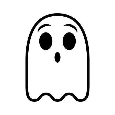Vector Cartoon Ghost Face Isolated On White Backgroundのイラスト素材