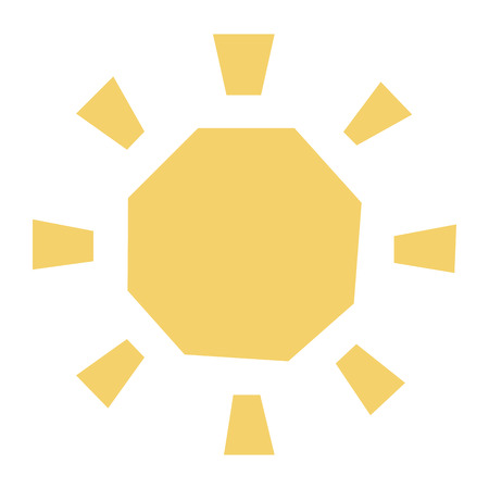 Vector Cartoon Sun Icon Isolated On White Backgroundのイラスト素材