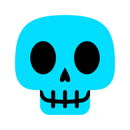 Vector Cartoon Skull Face Isolated On White Backgroundのイラスト素材