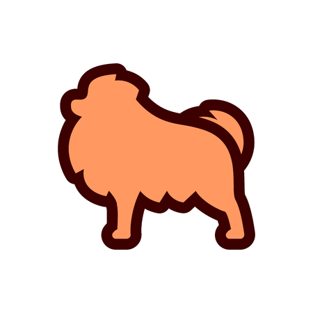 Vector Pomeranian Dog Icon Isolated On White Backgroundのイラスト素材