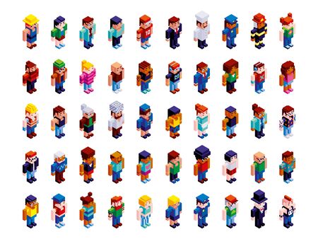 Vector Set Of Different Low Poly Characters