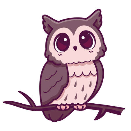 Isolated cute owl cartoon kawaii - Vector illustrationのイラスト素材