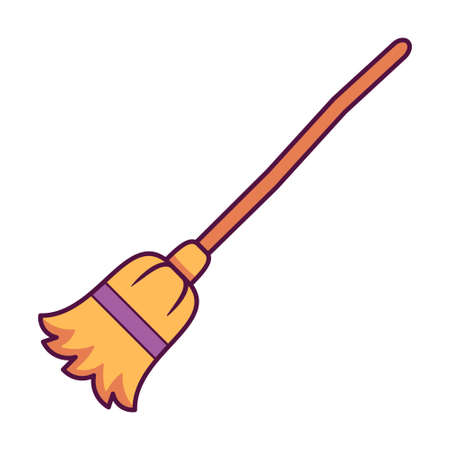 Isolated witch broom icon. Halloween icon - Vectorのイラスト素材