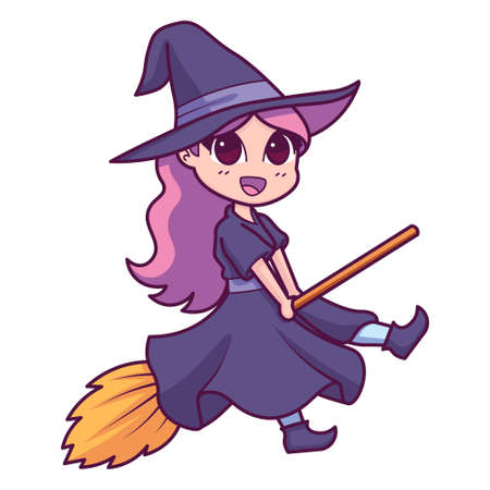 Isolated witch cartoon kawaii. Halloween - Vector illustrationのイラスト素材