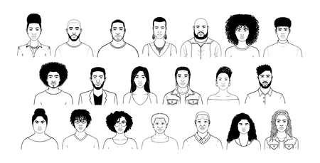Set of afro american people - Vector illustrationのイラスト素材