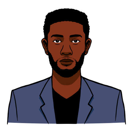 Isolated afro american man. Man portrait - Vector illustrationのイラスト素材