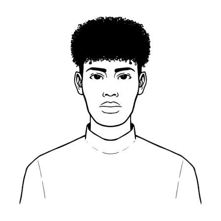 Isolated afro american man. Man portrait - Vector illustrationのイラスト素材