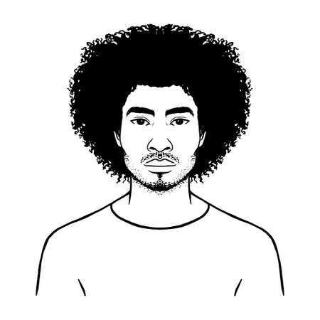 Isolated afro american man. Man portrait - Vector illustrationのイラスト素材