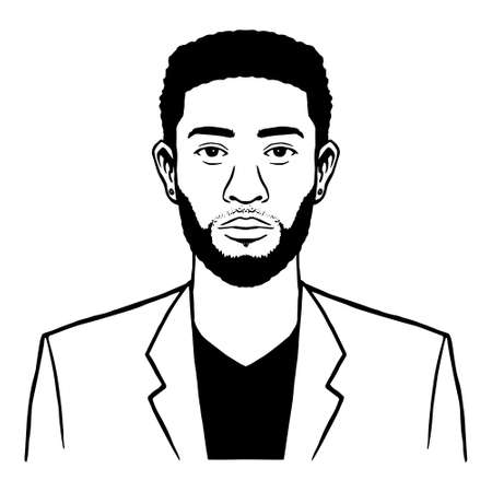 Isolated afro american man. Man portrait - Vector illustrationのイラスト素材