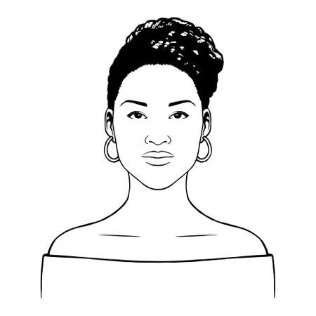 Isolated beautiful afro american woman - Vector illustrationのイラスト素材