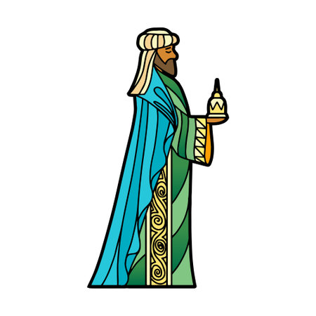 Isolated magic king in stained glass - Vectorのイラスト素材