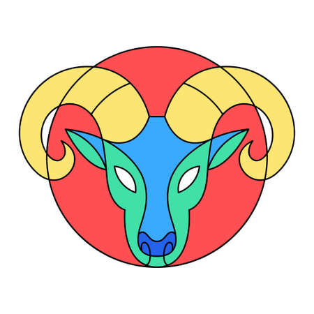 Isolated aries symbol Western zodiac signs Vector illustrationのイラスト素材