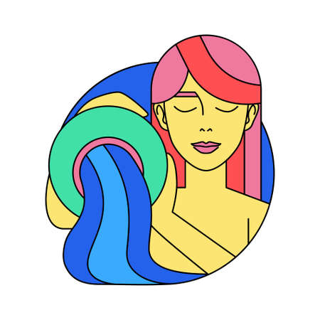 Isolated aquarius symbol Western zodiac signs Vector illustrationのイラスト素材