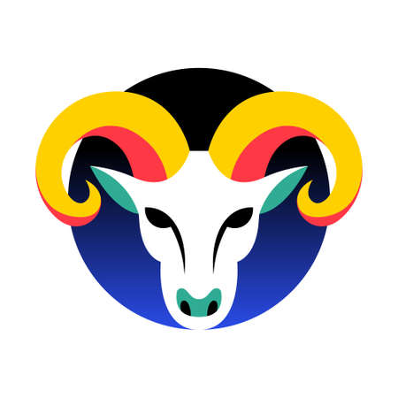 Isolated aries symbol Western zodiac signs Vector illustrationのイラスト素材