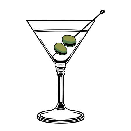 Isolated martini cocktail drink bar illustration vectorのイラスト素材