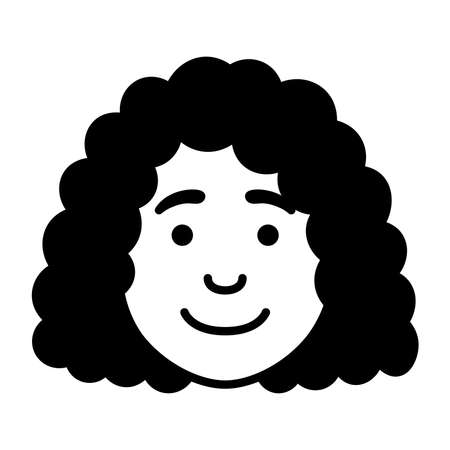 Isolated monochrome avatar of a woman Vector illustrationのイラスト素材