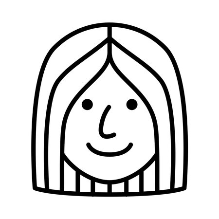 Isolated monochrome avatar of a woman Vector illustrationのイラスト素材