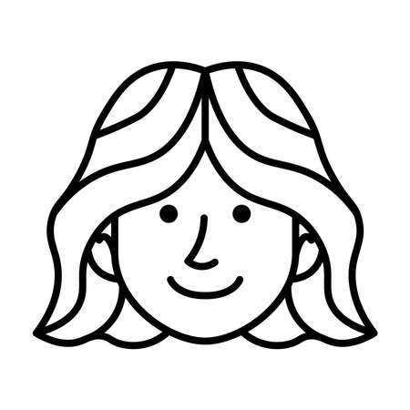 Isolated monochrome avatar of a woman Vector illustrationのイラスト素材