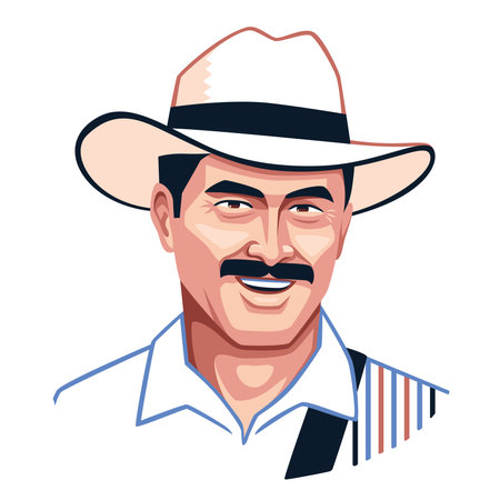 Isolated traditional paisa man Colombian folklore Vector illustrationのイラスト素材