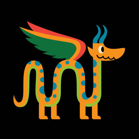 Isolated happy alebrije cartoon of a dragon Vector illustrationのイラスト素材