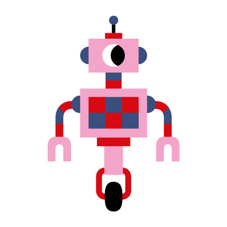 Isolated cute robot toy icon cartoon Vectorのイラスト素材