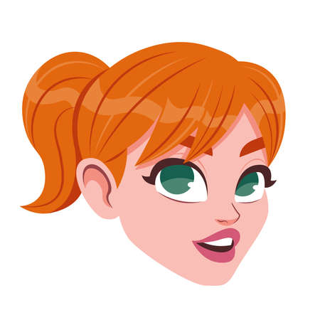 Isolated avatar of a woman with red hair Vectorのイラスト素材