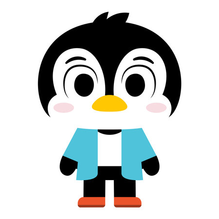 Isolated penguin happy cartoon kawaii Vectorのイラスト素材