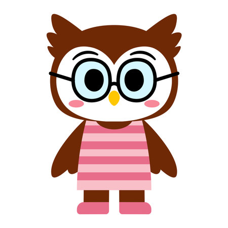 Isolated happy buho cartoon kawaii Vectorのイラスト素材