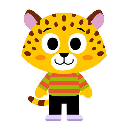 Isolated happy jaguar cartoon kawaii Vectorのイラスト素材