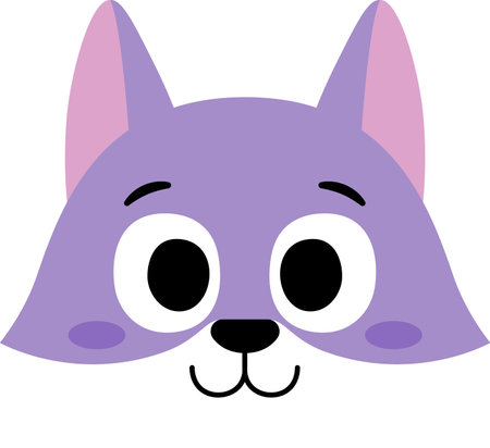 Isolated happy wolf Avatar cartoon Vectorのイラスト素材