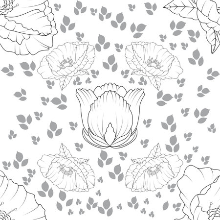Vector Flower Pattern Wallpaper isolated illustrationのイラスト素材