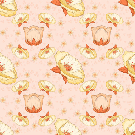 Vector Flower Pattern Wallpaper isolated illustrationのイラスト素材