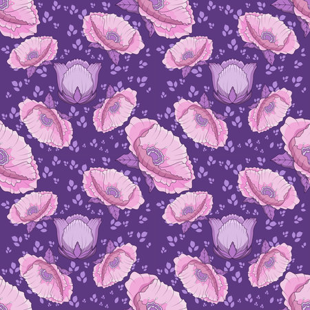 Vector Flower Pattern Wallpaper isolated illustrationのイラスト素材
