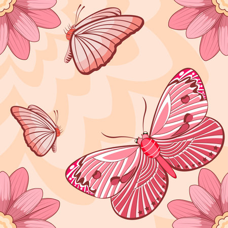 Vector Flower Pattern Wallpaper isolated illustrationのイラスト素材