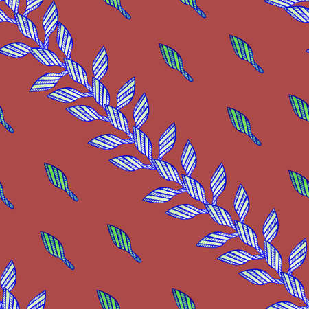 Seamless pattern with hand-drawn watercolor illustration of leaves.の写真素材