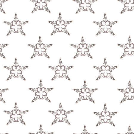 Seamless pattern with skulls of bulls. Ornamental skulls on white background for wrapping, wallpaper, textile.の写真素材