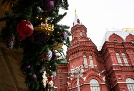 New Year and Christmas decoration of the central squares of Moscow. Travel to winter Moscow.の写真素材
