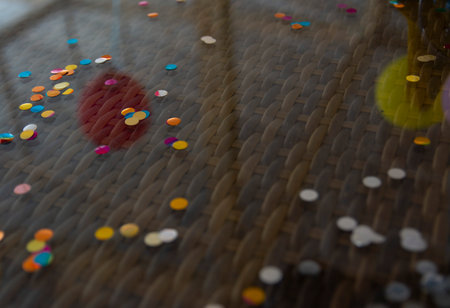confetti left on the table after the holiday