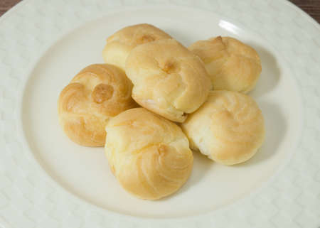 Snack and Dessert, Delicious Homemade Freshly Choux Cream Stuffed With Custard Cream or Whipped...