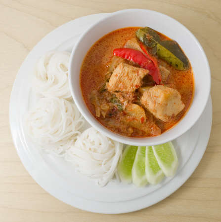 Vegan Food, Red Curry with Textured Vegetable Protein, Pineapple and Coconut Milk.の写真素材
